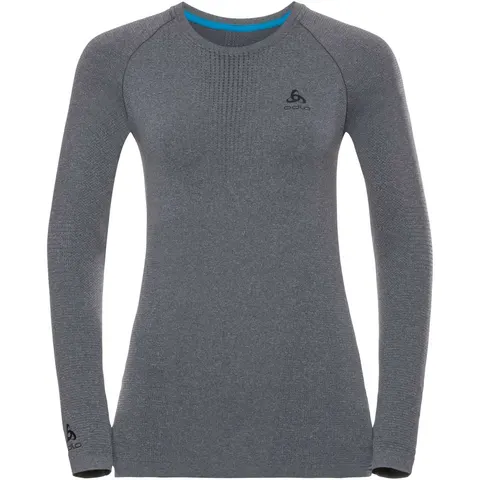 Damska koszulka Odlo SUW Top Crew Neck L/S PERFORMANCE Warm-Grey Melange-Black