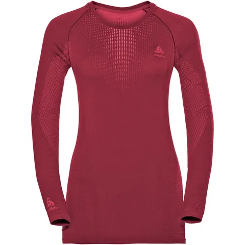 Damska koszulka Odlo SUW Top Crew Neck L/S PERFORMANCE Warm-Rumba Red-Mesa Rose