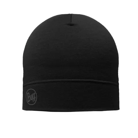 Jednowarstwowa czapka Buff Merino Lightweight Beanie - Solid Black