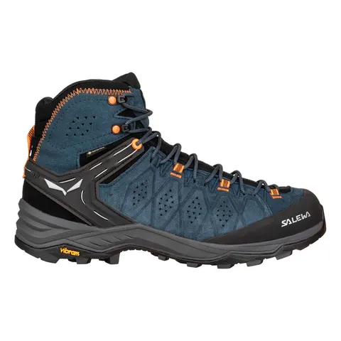 Męskie buty trekkingowe Salewa MS ALP Trainer 2 Mid GTX - Dark Denim/Fluo Orange