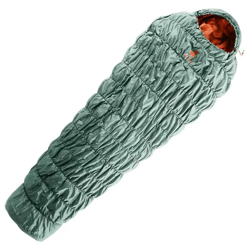 Śpiwór syntetyczny Deuter Exosphere +4° REGULAR - Prawy Sage-Paprika