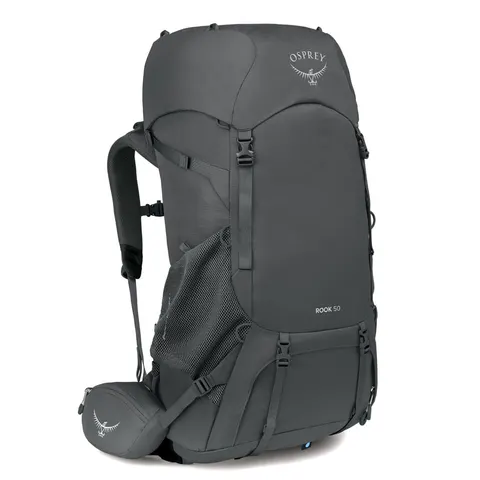 Męski plecak turystyczny Osprey Rook 50 - Dark Charcoal/Silver Lining