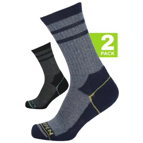 Skarpety Lorpen T2 2 Pack Wool Hike Crew - Whales Grey/Blue