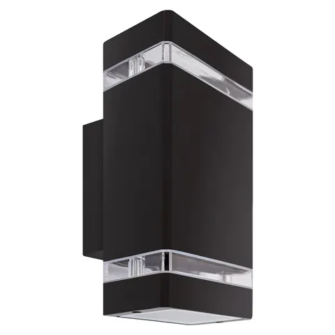 Oprawa elewacyjna, kinkiet hermetyczny IP54, 2xGU10, BRUNO 2xGU10 D BLACK; 04007, IDEUS STRUHM