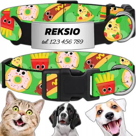 MOCNA OBROŻA REGULOWANA DLA PSA INDETYFIKATOR KOT PIES + GRAWER 35-55cm L