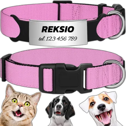 MOCNA OBROŻA REGULOWANA DLA PSA INDETYFIKATOR KOT PIES + GRAWER 40-60cm XL