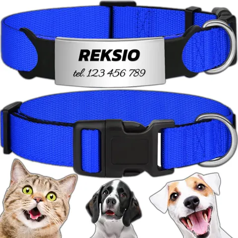 MOCNA OBROŻA REGULOWANA DLA PSA INDETYFIKATOR KOT PIES + GRAWER 30-45cm M