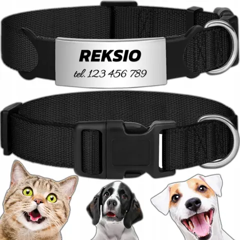 MOCNA OBROŻA REGULOWANA DLA PSA INDETYFIKATOR KOT PIES + GRAWER 30-45cm M