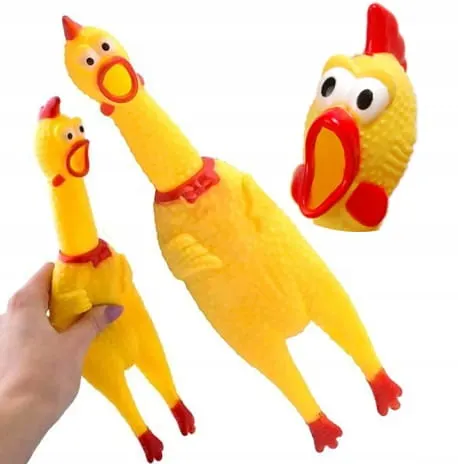 GUMOWY KURCZAK PISZCZĄCA ZABAWKA PSA GRYZAK 30cm
