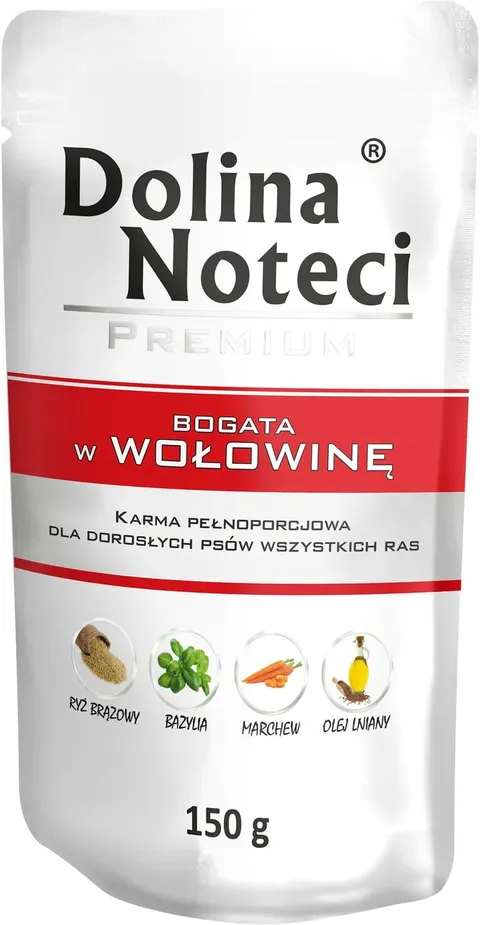 MOKRA KARMA DLA PSA SASZETKA DOLINA NOTECI PREMIUM WOŁOWINA 150g
