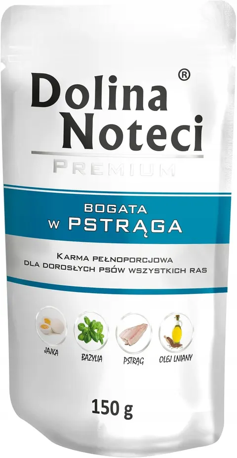 MOKRA KARMA DLA PSA SASZETKA DOLINA NOTECI PREMIUM PSTRĄG 150g