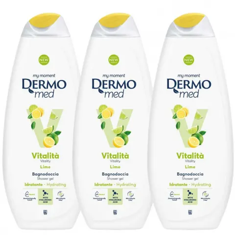 DERMOMED Żel pod prysznic LIMONKA, 750 ml, pakiet 3 szt.
