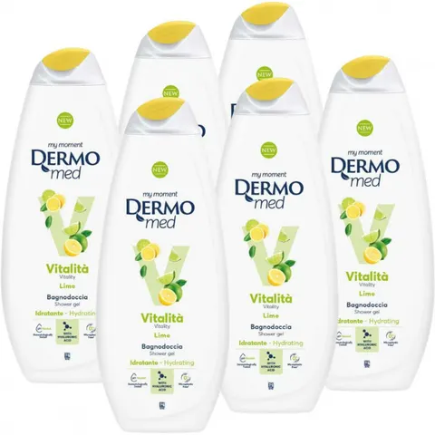 DERMOMED Żel pod prysznic LIMONKA, 750 ml, pakiet 6 szt.