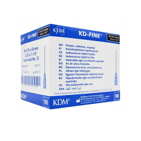 Igła iniekcyjna 0,7x30mm 22G 100szt KD-FINE KD Medical