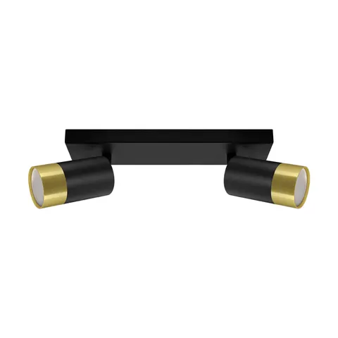 Oprawa ścienno-sufitowa PUZON SPT GU10 2L BLACK/GOLDEN