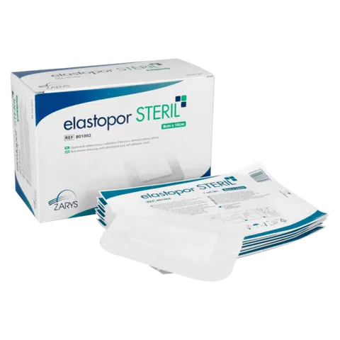 Plaster włókninowy z opatrunkiem chłonnym sterylny 10x8cm ELASTOPOR STERIL Zarys