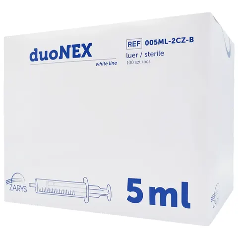 Strzykawka 2-częściowa 5ml Luer 100szt DUONEX Zarys