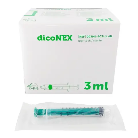 Strzykawka 3-częściowa 3ml Luer Lock 100szt DICONEX Zarys