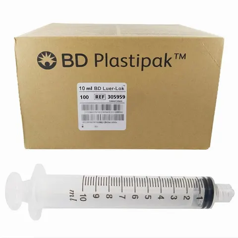 Strzykawka 3-częściowa 10ml Luer Lock 100szt PLASTIPAK BD