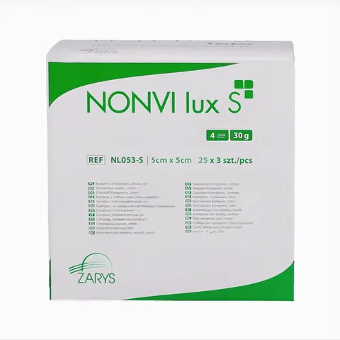 Kompresy włókninowy jałowe 30G4W 5x5cm a'3szt NONVI LUX S Zarys