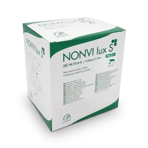 Kompres włókninowe jałowe 30G4W 7,5x7,5cm 10szt NONVI LUX S Zarys