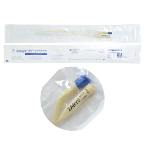Cewnik Foley CH-08 silikonowany z gumową zastawką Zarys