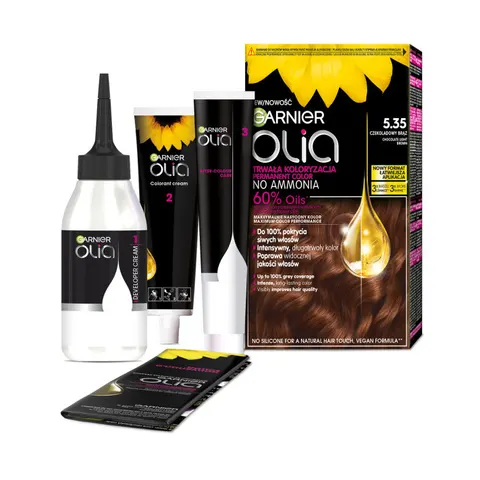 GARNIER OLIA Farba do włosów nr 5,35 CZEKOLADOWY BRĄZ, 1 op
