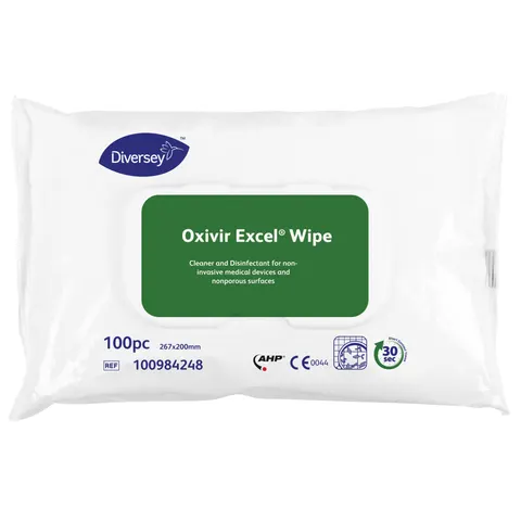 Oxivir Excel Wipe Acti flowpack a'100szt do dezynfekcji i mycia powierzchni Medilab REF: 9316226
