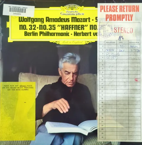 Herbert von Karajan: Symphony No. 32, No. 35 "Haffner" LP 2531136b Deutsche Grammophon EX
