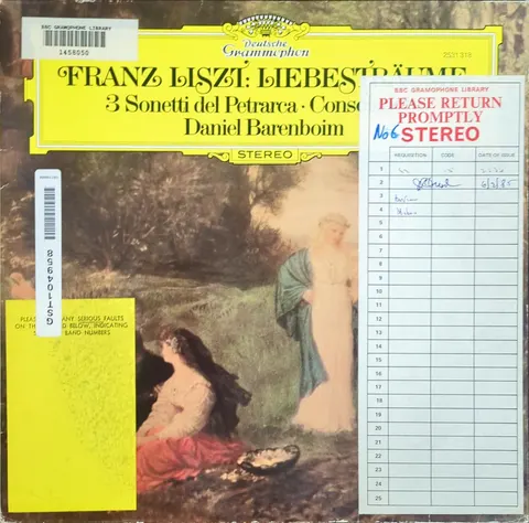 Daniel Barenboim: Liebesträume LP 2531318a Deutsche Grammophon EX