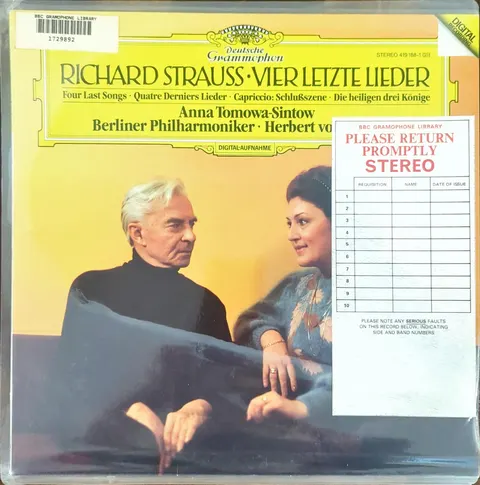 Anna Tomowa-Sintow: Vier letzte Lieder LP 4191881c Deutsche Grammophon EX