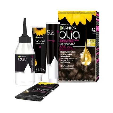 GARNIER OLIA Farba do włosów nr 5,0 BRĄZ, 1 op