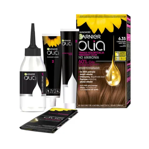 Garnier Olia farba do włosów 6.35 Czekoladowy Jasny Brąz