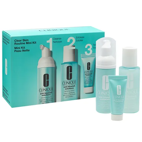 CLINIQUE SET (ANTI-BLEMISH SOLUTIONS CLEANSING FOAM 50 ML + ANTI-BLEMISH SOLUTIONS CLARIFYING LOTION 60 ML + ANTI-BLEMISH SOLUTIONS ALL OVER CLEARING