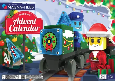 Magna Tiles Klocki Magnetyczne Kalendarz Adwentowy 34 el. 3+ Zestaw Święta