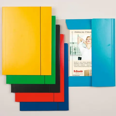 Teczka z gumką A4 papierowa żółta A 10 ESSELTE 13438