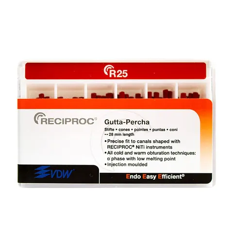 VDW Reciproc Gutta-percha 025 czerwona 28mm 60szt/opak.