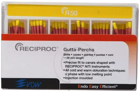 VDW Reciproc Gutta-percha 050 żółta 28mm 60szt/opak.