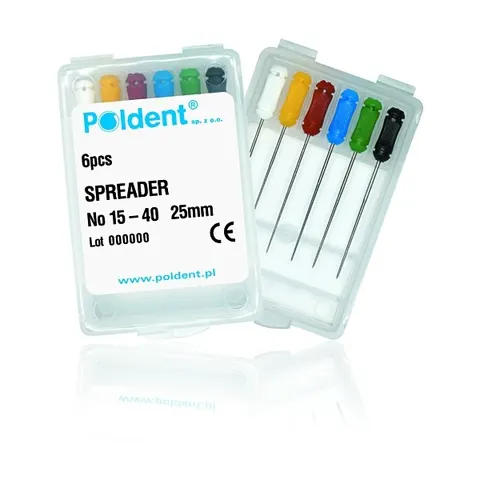 Spreader palcowy Poldent 25mm 040 czarny 6szt/opak. rozpychacz do gutta-perki (finger spreader)