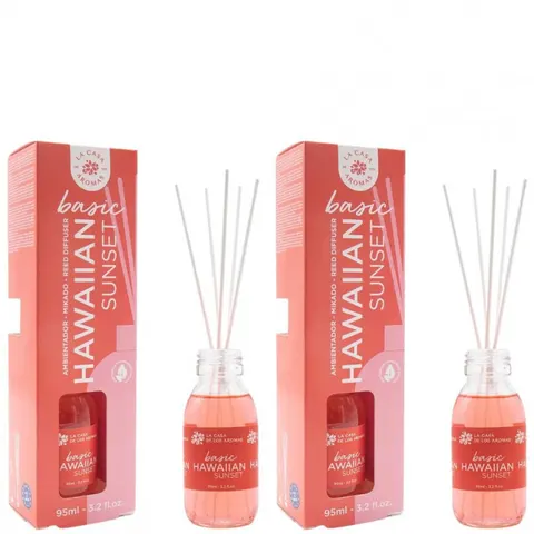 LA CASA DE LOS AROMAS BASIC Patyczki zapachowe HAWAIIAN SUNSET 95 ml, pakiet 2 opakowań