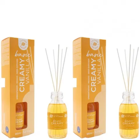 LA CASA DE LOS AROMAS BASIC Patyczki zapachowe CREAMY VANILLA 95 ml, pakiet 2 opakowań