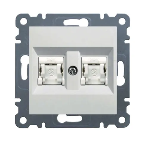 LUMINA Gniazdo komputerowe podwójne 2x RJ45 kat.6 FTP białe; WL2180 HAGER