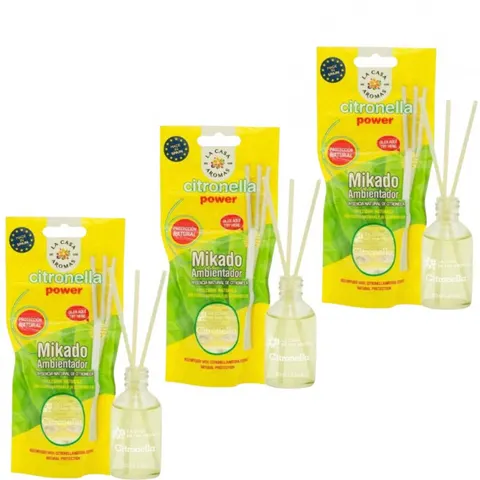 LA CASA DE LOS AROMAS Patyczki zapachowe CITRONELLA 30 ml, pakiet 3 opakowań