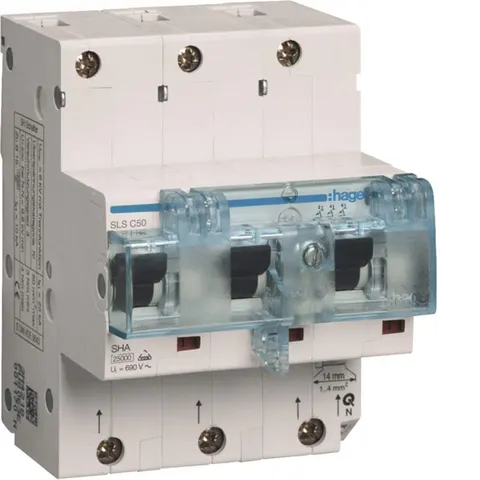 MCB SLS Wyłącznik nadprądowy selektywny 3P Cs 50A TS35