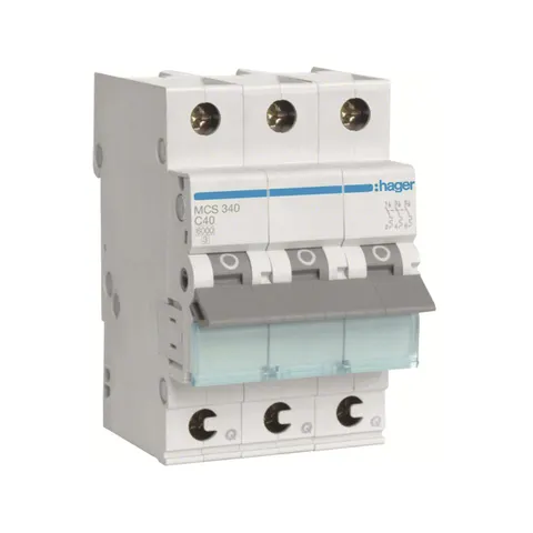 Wyłącznik nadprądowy 3P C 40A 6kA QuickConnect, MCB; MCS340 HAGER