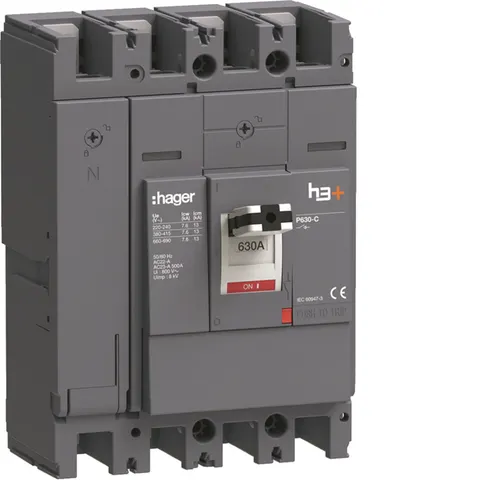 MCCB Rozłącznik mocy h3+ P630 4x630A; HCW631AR, HAGER
