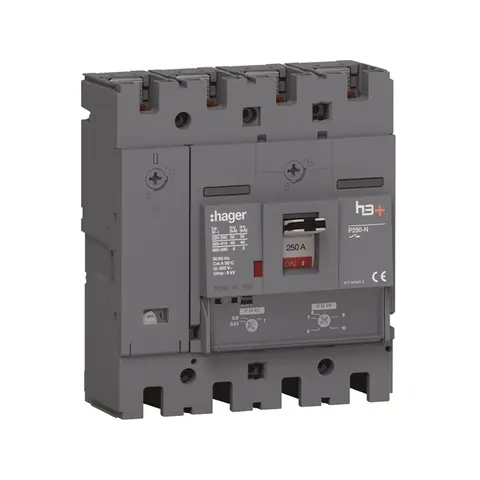 MCCB Wyłącznik mocy h3+ P250 4P 250A 40kA TM