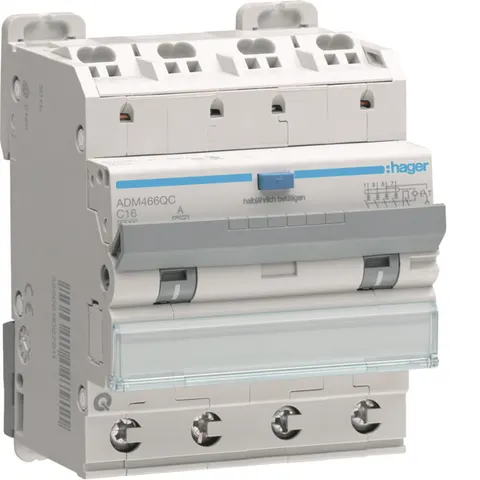 RCBO Wyłącznik różnicowoprądowy z członem nadprądowym 4P 6kA C 16A/30mA A QuickConnect/QB