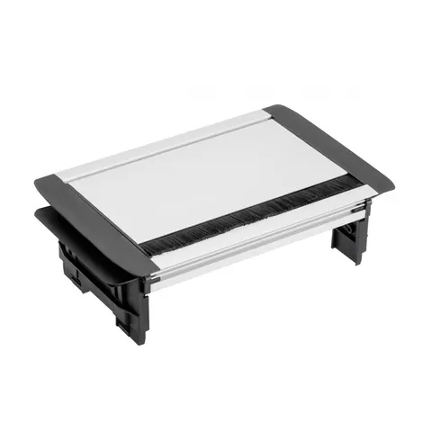 Przedłużacz biurkowy przepustowy 3x gniazdo schuko, kabel 1,5m, aluminium