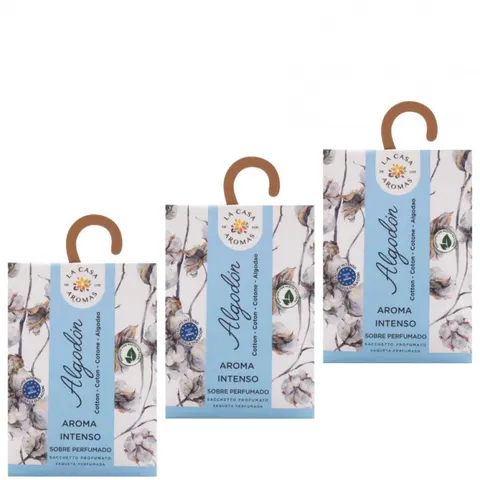 LA CASA DE LOS AROMAS INTENSO Saszetka zapachowa BAWEŁNA 100 ml, pakiet 3 opakowań